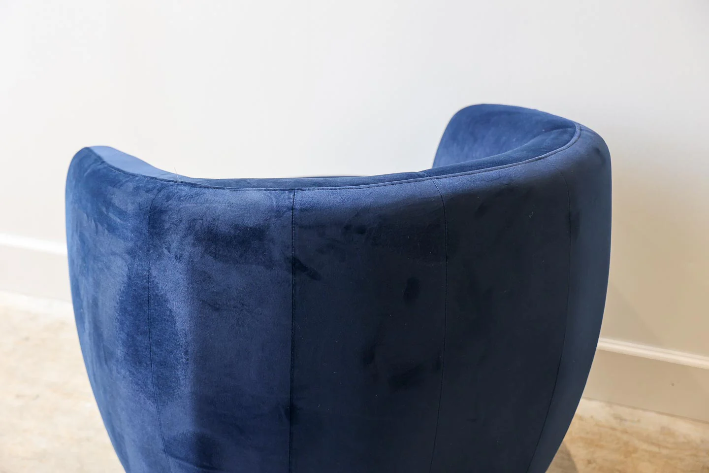 Cecelia Blue Velvet Swivel Chair - Image 6