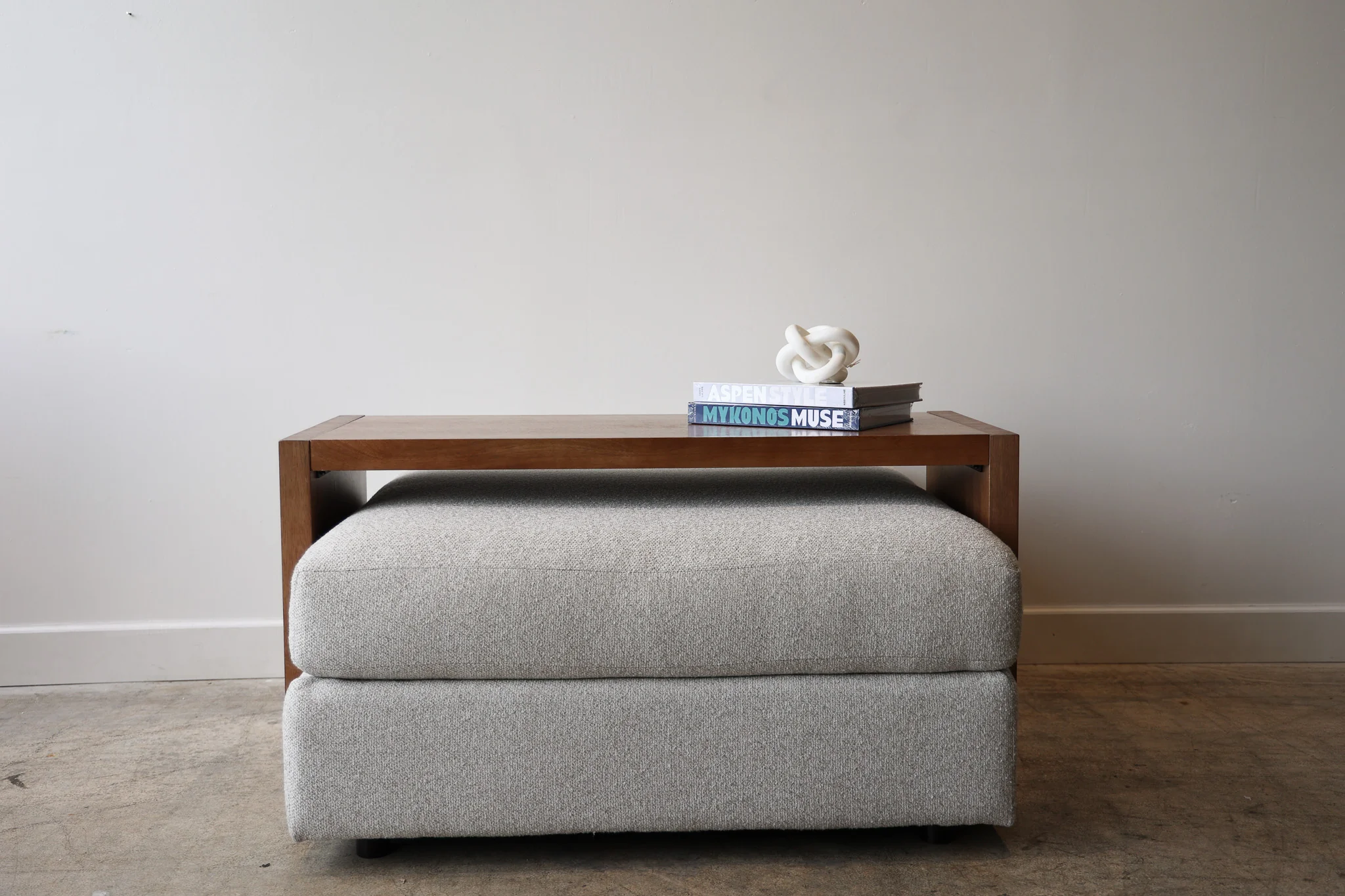 Dark Wood Over Ottoman Table - Image 3