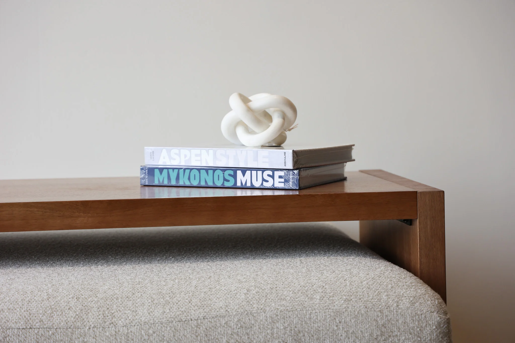 Dark Wood Over Ottoman Table - Image 5