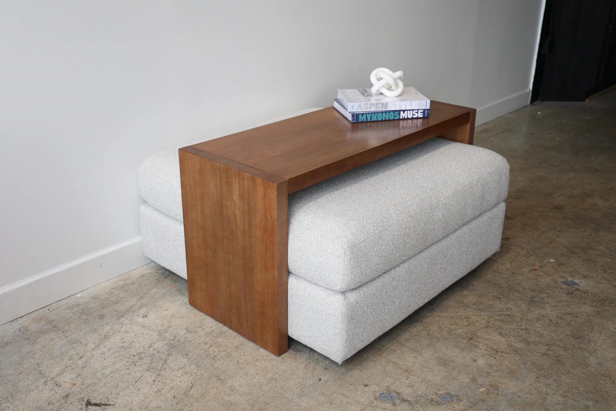 Dark Wood Over Ottoman Table - Image 6