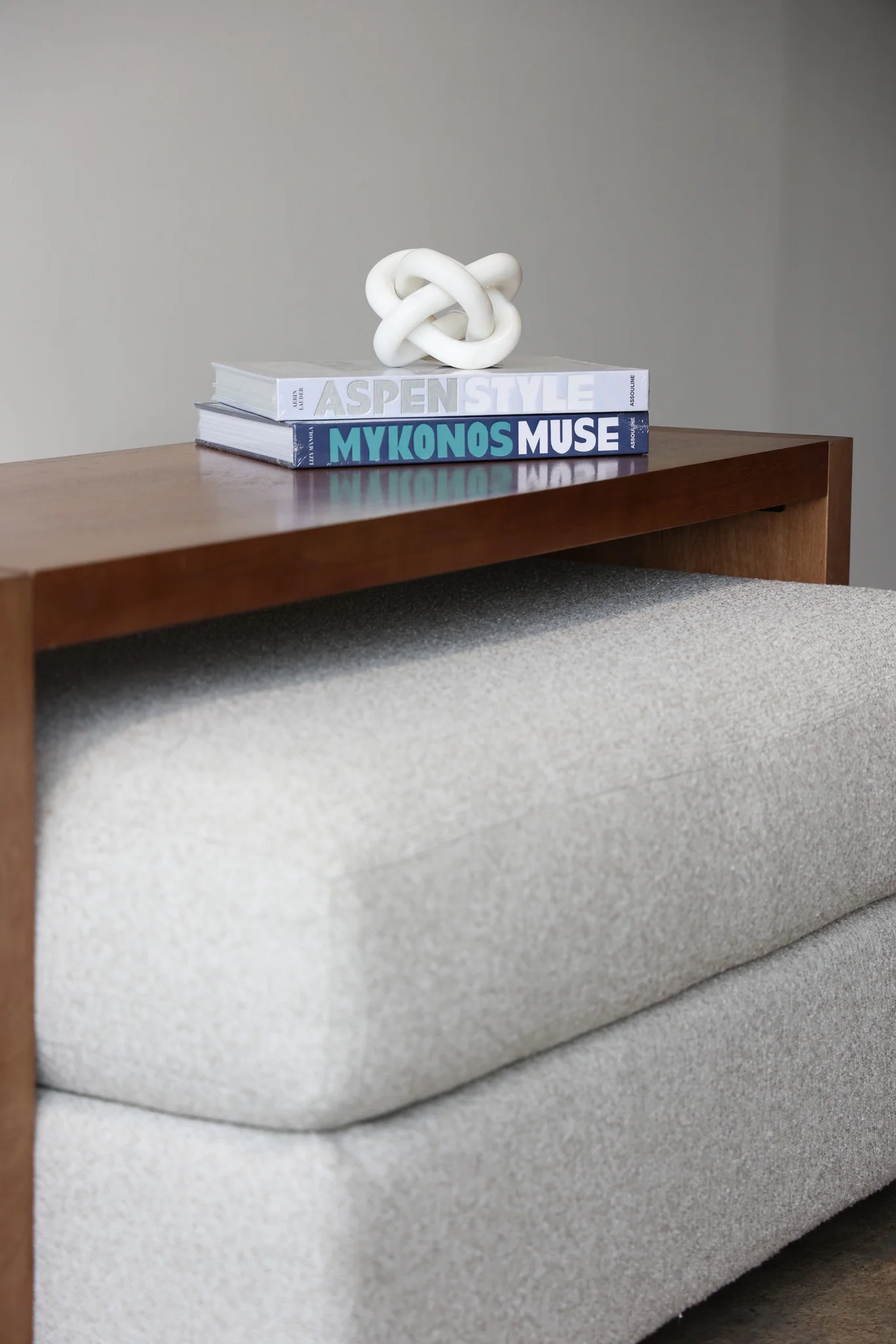 Dark Wood Over Ottoman Table - Image 8