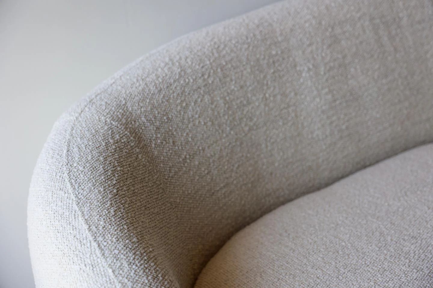 Hepburn Curved White Boucle Sofa - Image 7