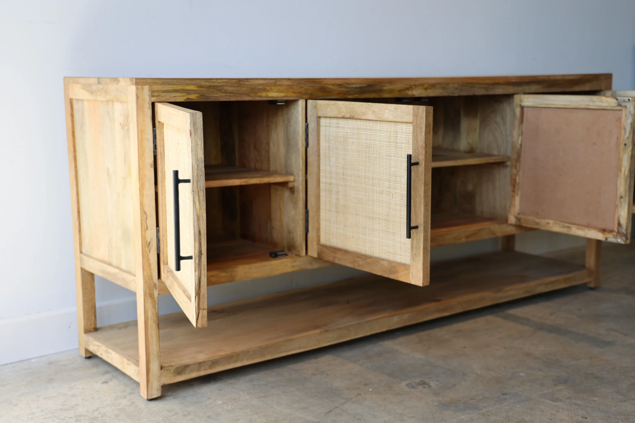 Savannah Wood & Rattan Credenza - Image 12