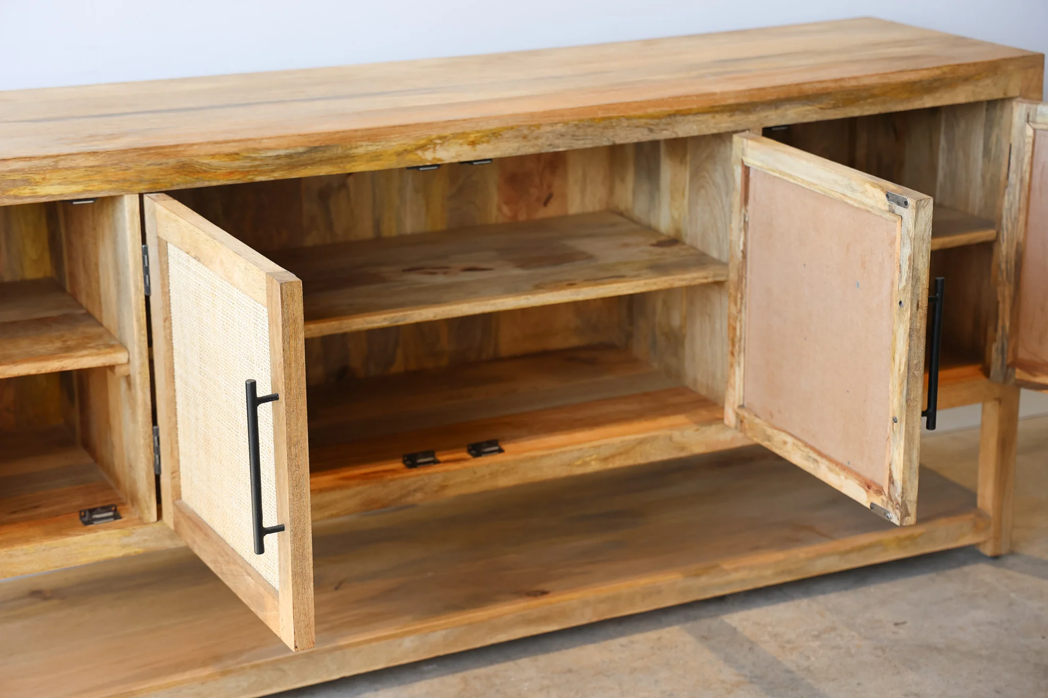 Savannah Wood & Rattan Credenza - Image 14