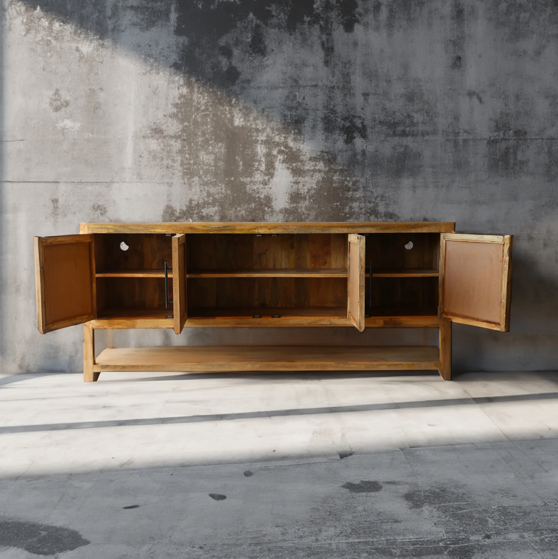 Savannah Wood & Rattan Credenza - Image 7