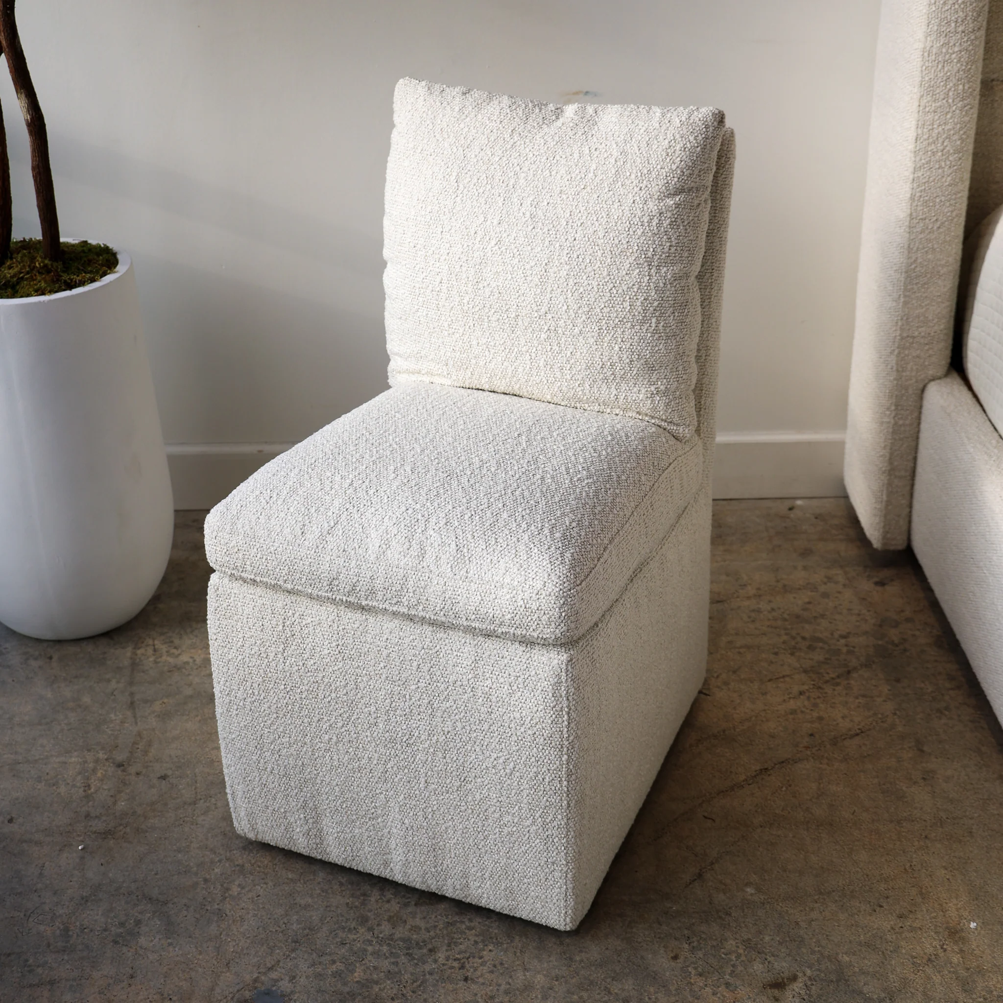 Trask Boucle Rolling Dining Chair - Image 6