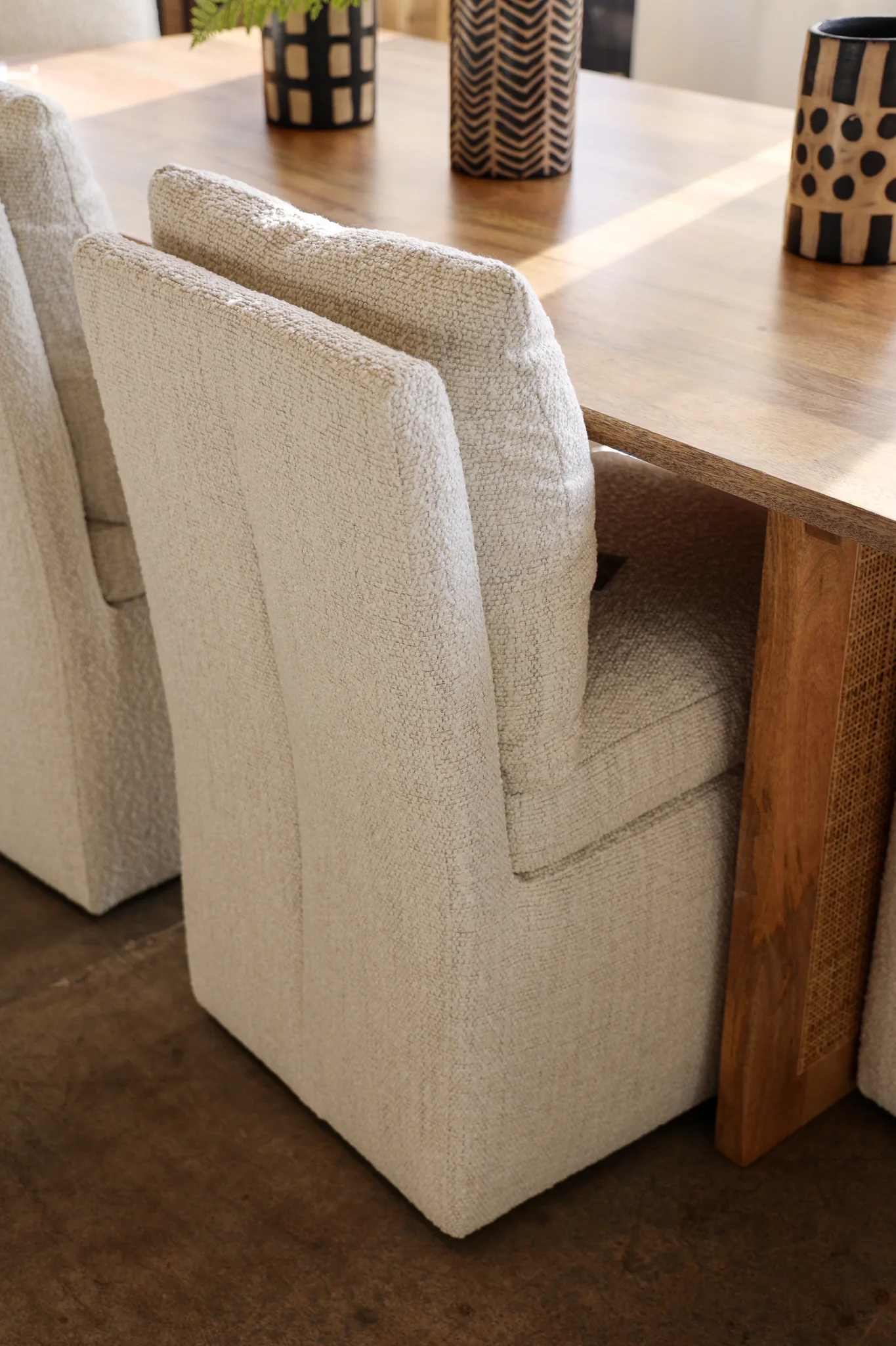 Trask Boucle Rolling Dining Chair - Image 9